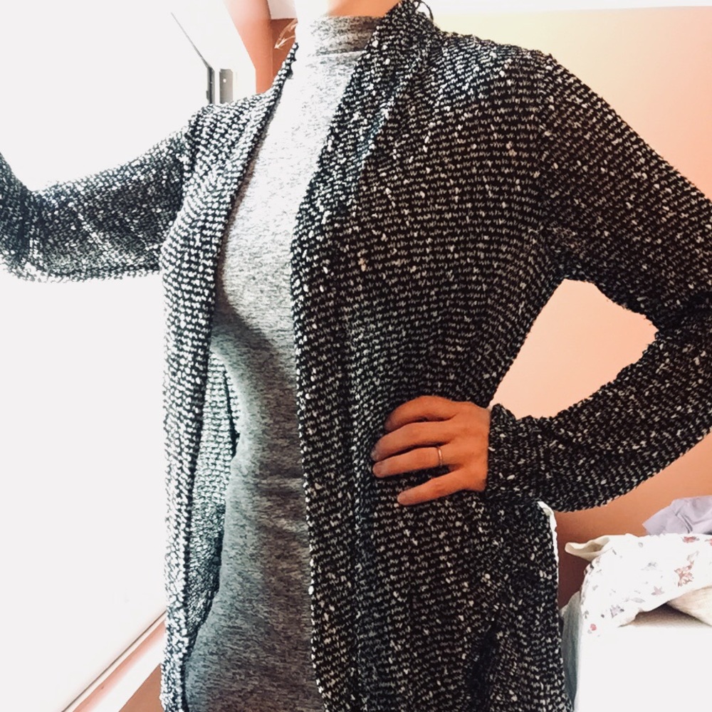 Open Front Split Back Sweater